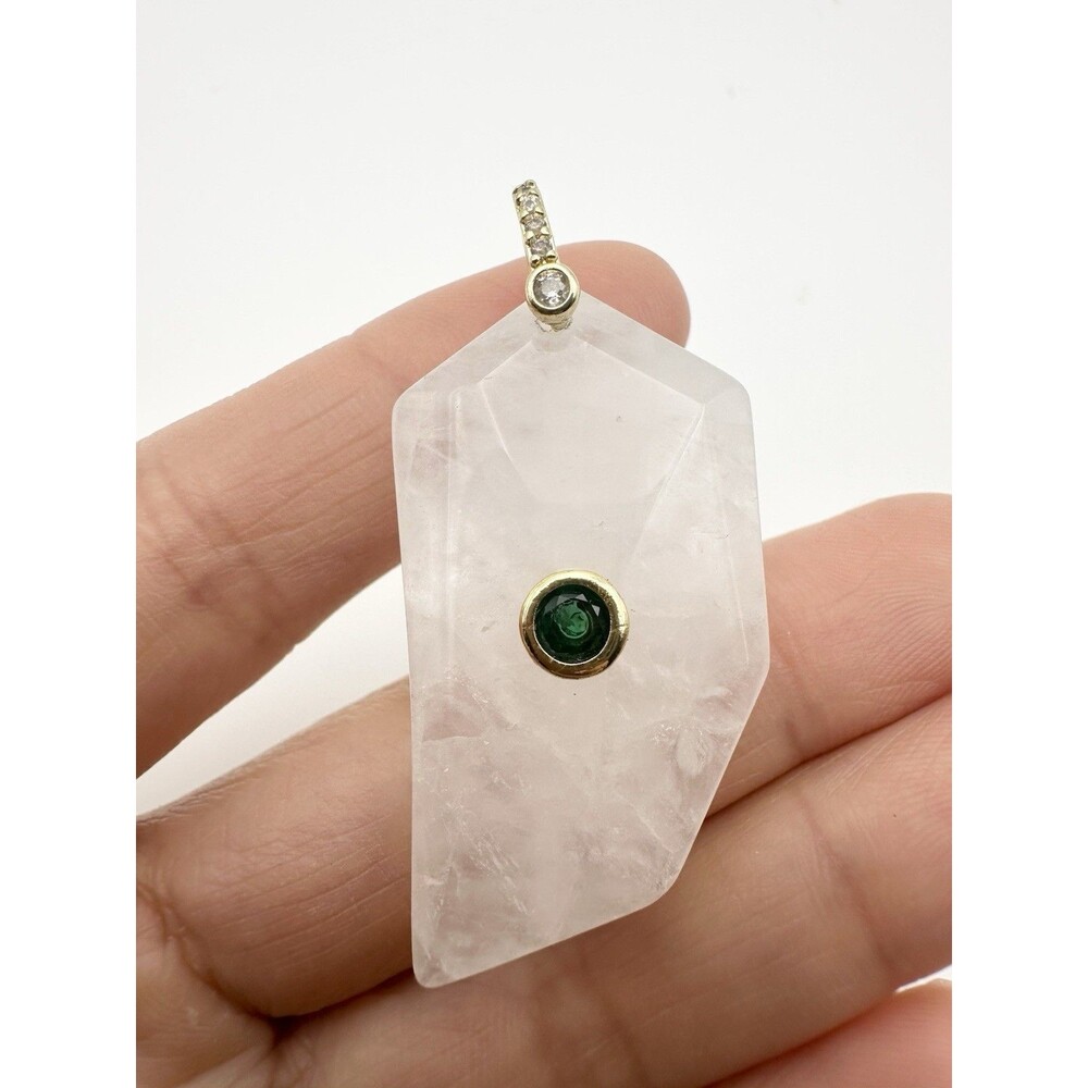 Geometric Natural Faceted Stone Pendant